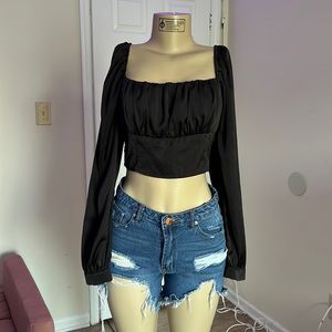 Crop top & Jean shorts